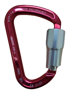 RED CARABINER DROP FORGED ALUMINIUM 