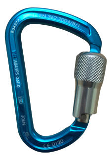 BLUE CARABINER DROP FROGED ALUMINUM
