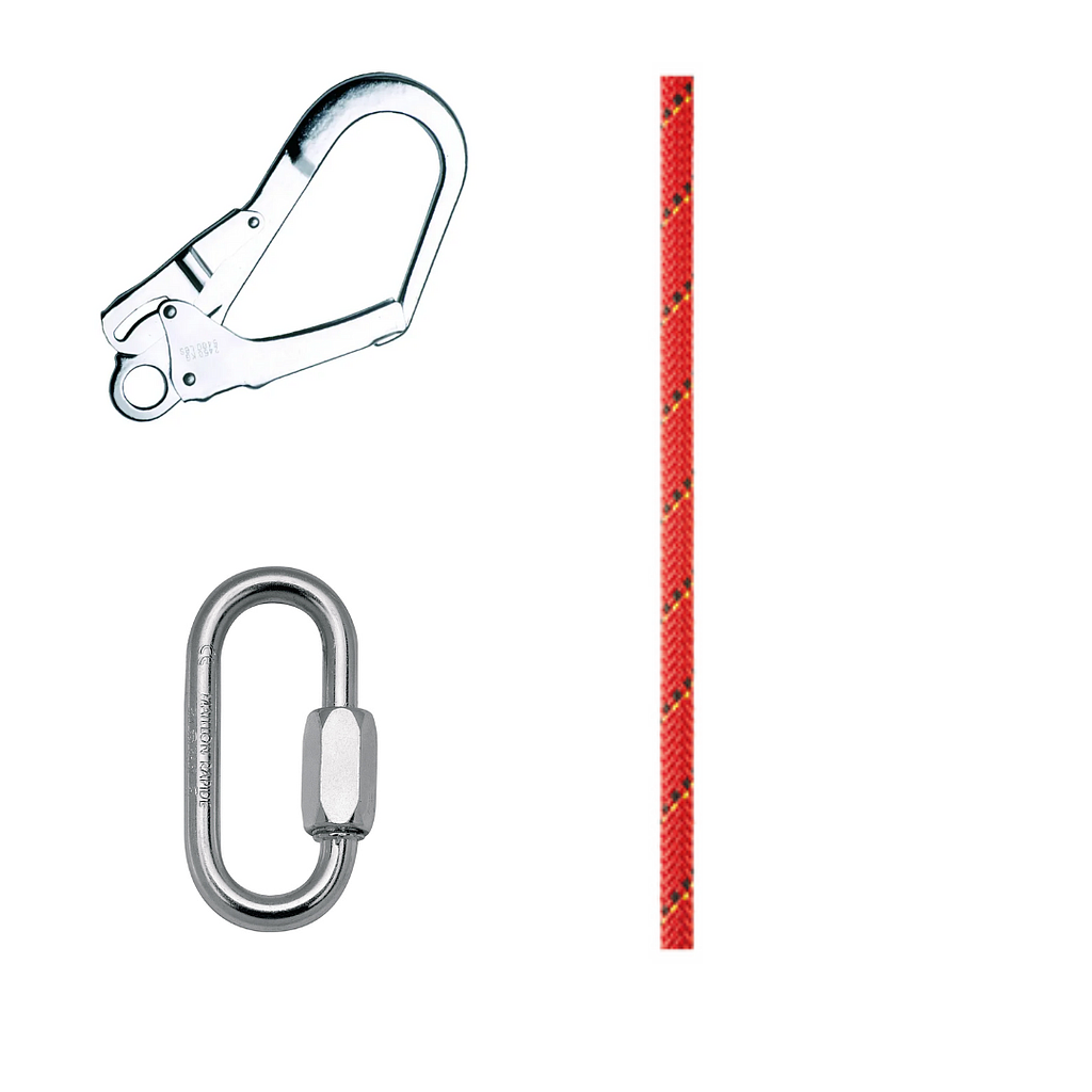 KIT CUERDA PARALLEL TERMINAL COSIDO Y MOSQUETON