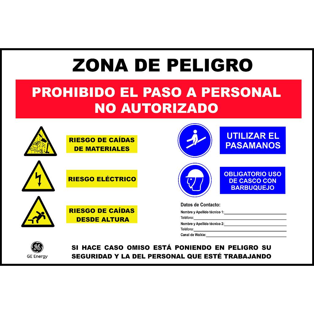 SEÑAL PVC ZONA DE PELIGRO
