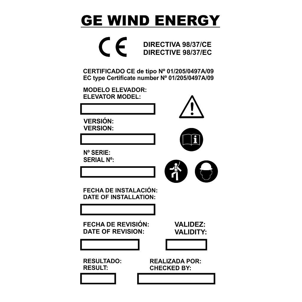 PEGATINA REVISION ELEVADOR