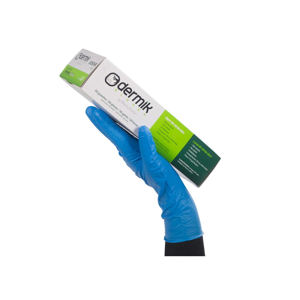 BLUE POWDER FREE NITRILE GLOVE 30cm