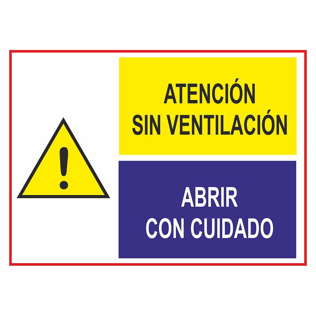 STICKER ATTENTION! no ventilation